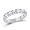 14k White Gold Womens Round Diamond Single Row Band Ring 1 Cttw