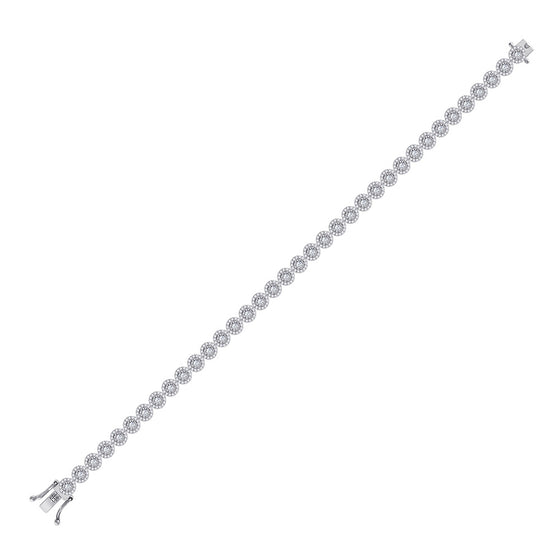 14k White Gold Womens Round Diamond Tennis Bracelet 2 Cttw