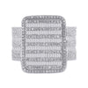 10k Yellow Gold Mens Baguette Diamond Rectangle Cluster Ring 1-7/8 Cttw