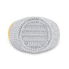 10k Yellow Gold Mens Baguette Diamond Statement Circle Cluster Ring 1-3/4 Cttw