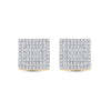 10k Yellow Gold Baguette Diamond Square Earrings 1/2 Cttw