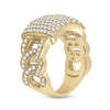 10k Yellow Gold Mens Round Diamond Statement Fashion Ring 2 Cttw