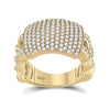 10k Yellow Gold Mens Round Diamond Statement Fashion Ring 2 Cttw