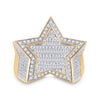 10k Yellow Gold Mens Baguette Diamond Statement Star Ring 1-1/4 Cttw