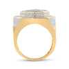 10k Yellow Gold Mens Baguette Diamond Statement Star Ring 1-1/4 Cttw