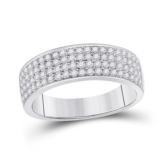 14k White Gold His Hers Diamond Cluster Matching Wedding Set 2-5/8 Cttw