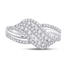 10k White Gold Womens Round Diamond Crossover Fashion Ring 1/2 Cttw