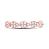 10k Rose Gold Womens Round Diamond Teardrop Stackable Band Ring 1/3 Cttw