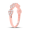 10k Rose Gold Womens Round Diamond Teardrop Stackable Band Ring 1/3 Cttw