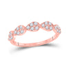 10k Rose Gold Womens Round Diamond Teardrop Stackable Band Ring 1/3 Cttw