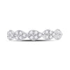 10k White Gold Womens Round Diamond Teardrop Stackable Band Ring 1/3 Cttw