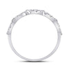 10k White Gold Womens Round Diamond Teardrop Stackable Band Ring 1/3 Cttw