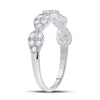 10k White Gold Womens Round Diamond Teardrop Stackable Band Ring 1/3 Cttw