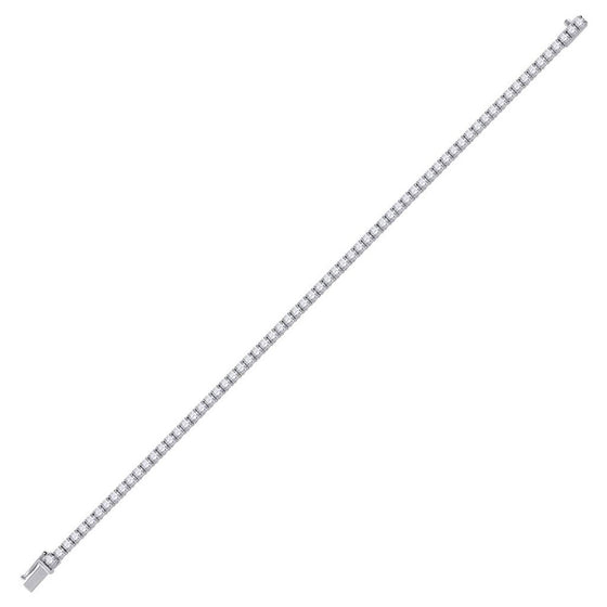 14k White Gold Womens Round Diamond Tennis Bracelet 4 Cttw