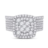 14k White Gold Round Diamond Bridal Wedding Ring Band Set 2 Cttw