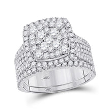  14k White Gold Round Diamond Bridal Wedding Ring Band Set 2 Cttw