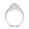 14k White Gold Womens Round Diamond Pear-Shape Cluster Ring 1-1/5 Cttw