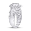 14k White Gold Womens Round Diamond Pear-Shape Cluster Ring 1-1/5 Cttw