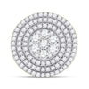14k Yellow Gold Mens Round Diamond Circle Flower Cluster Ring 4-1/2 Cttw