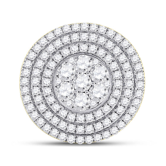 14k Yellow Gold Mens Round Diamond Circle Flower Cluster Ring 4-1/2 Cttw