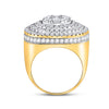 14k Yellow Gold Mens Round Diamond Circle Flower Cluster Ring 4-1/2 Cttw