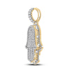 14k Yellow Gold Mens Round Diamond Hamsa Hand Charm Pendant 4 Cttw