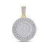 14k Yellow Gold Mens Round Diamond Circle Medallion Charm Pendant 4-5/8 Cttw