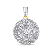  14k Yellow Gold Mens Round Diamond Circle Medallion Charm Pendant 4-5/8 Cttw