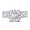 14k White Gold Princess Diamond Bridal Wedding Ring Band Set 1-5/8 Cttw
