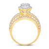 14k Yellow Gold Womens Round Diamond Marquise-shape Cluster Ring 1-3/4 Cttw