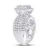 14k White Gold Womens Round Diamond Marquise-shape Cluster Ring 1-3/4 Cttw