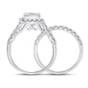 14k White Gold Princess Diamond Bridal Wedding Ring Band Set 2 Cttw
