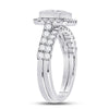 14k White Gold Princess Diamond Bridal Wedding Ring Band Set 2 Cttw