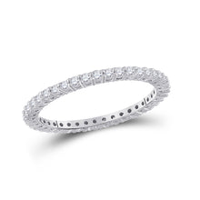  14k White Gold Womens Round Diamond Eternity Wedding Band 1/2 Cttw Size 6