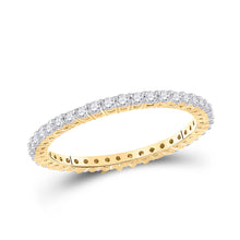  14k Yellow Gold Womens Round Diamond Wedding Classic Eternity Band 1/2 Cttw