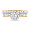 14k Yellow Gold Round Diamond Bridal Wedding Ring Band Set 1 Cttw