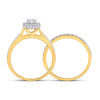 14k Yellow Gold Round Diamond Bridal Wedding Ring Band Set 1 Cttw