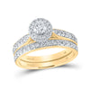 14k Yellow Gold Round Diamond Bridal Wedding Ring Band Set 1 Cttw