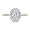 10k Yellow Gold Round Diamond Cluster Bridal Wedding Engagement Ring 1/2 Cttw