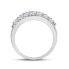 14k White Gold Womens Round Diamond Triple Row Pave Band Ring 2 Cttw