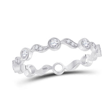  10k White Gold Womens Round Diamond Stackable Band Ring 1/4 Cttw