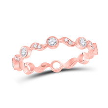  10k Rose Gold Womens Round Diamond Stackable Band Ring 1/4 Cttw