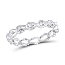  10k White Gold Womens Round Diamond Stackable Band Ring 1/5 Cttw