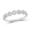 14k White Gold Womens Round Diamond Stackable Band Ring 1/6 Cttw