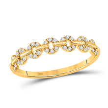  14k Yellow Gold Womens Round Diamond Stackable Band Ring 1/6 Cttw