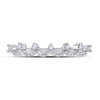10k White Gold Womens Round Diamond Band Ring 1/12 Cttw