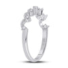 10k White Gold Womens Round Diamond Band Ring 1/12 Cttw
