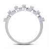 10k White Gold Womens Round Diamond Band Ring 1/12 Cttw