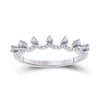 10k White Gold Womens Round Diamond Band Ring 1/12 Cttw