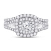 14k White Gold Round Diamond Bridal Wedding Ring Band Set 1-5/8 Cttw